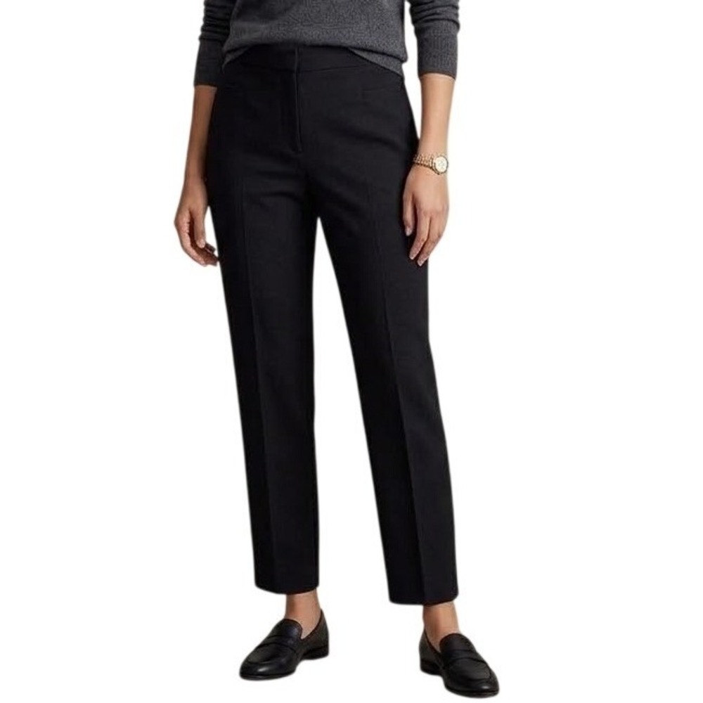 AKRIS PUNTO Franca Black Tailored Ankle Trousers sz 10 Pant Luxe Minimalist $495